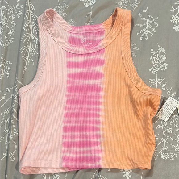 No Boundaries Tops - No Boundaries Orange and Pink Crop Tank Top